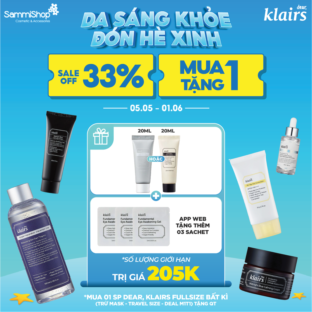 DA SÁNG KHỎE ĐÓN HÈ XINH: SALE UP TO 50% + MUA 1 TẶNG 1 HẤP DẪN TỪ 05.05 - 01.06